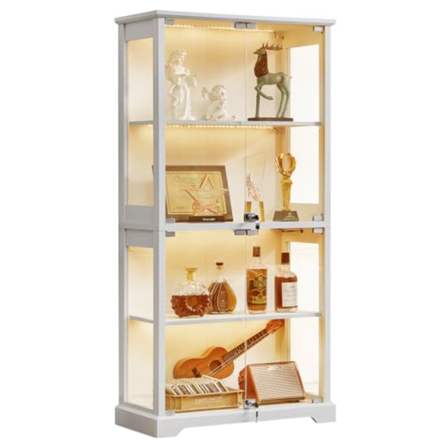 Glass Cabinet Display - Szklana witryna w stylu rustykalnym z