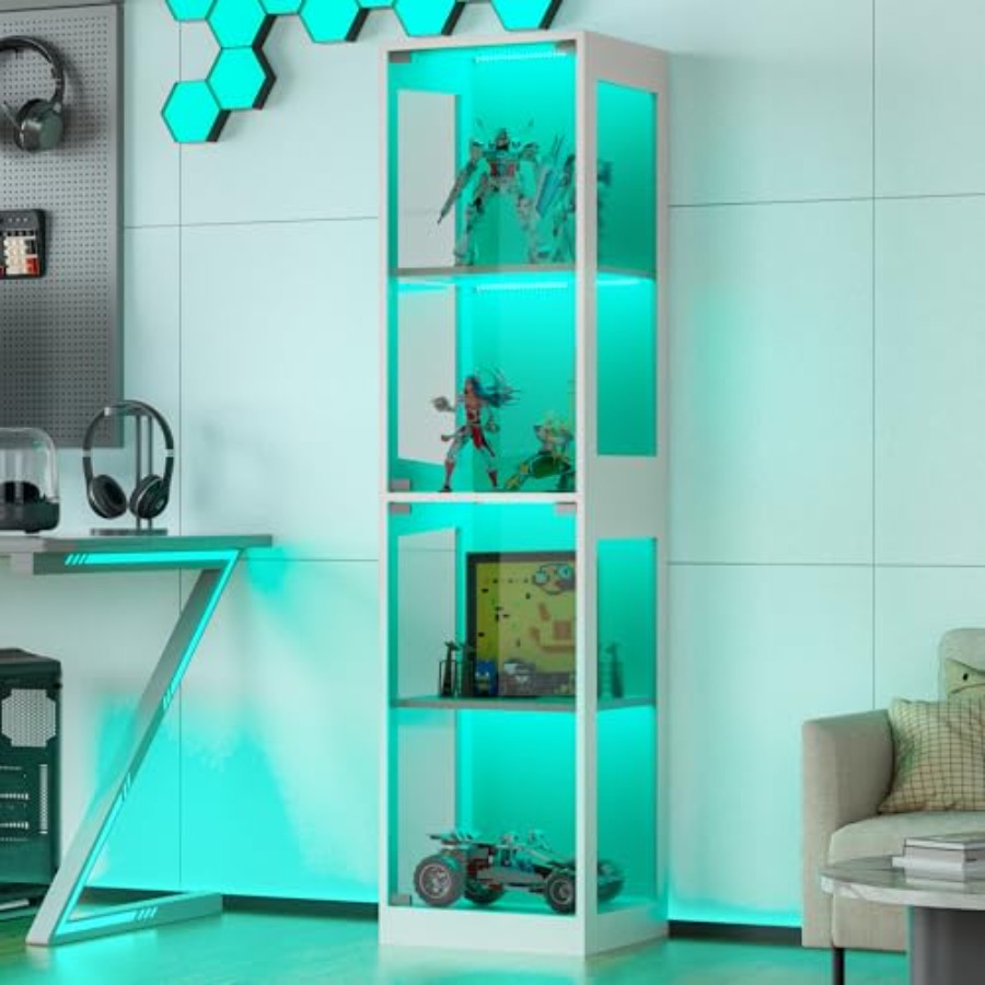 Glass Cabinet Display - Szklana witryna z oświetleniem RGB na