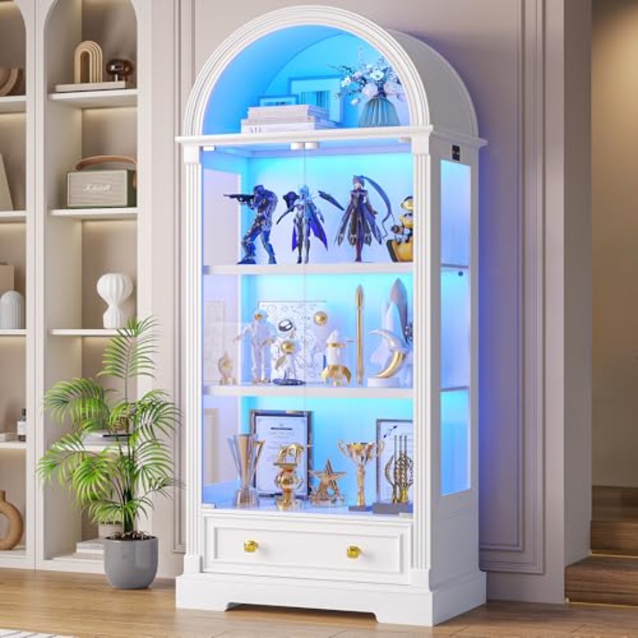 Glass Cabinet Display - Łukowata witryna do salonu, drzwi z