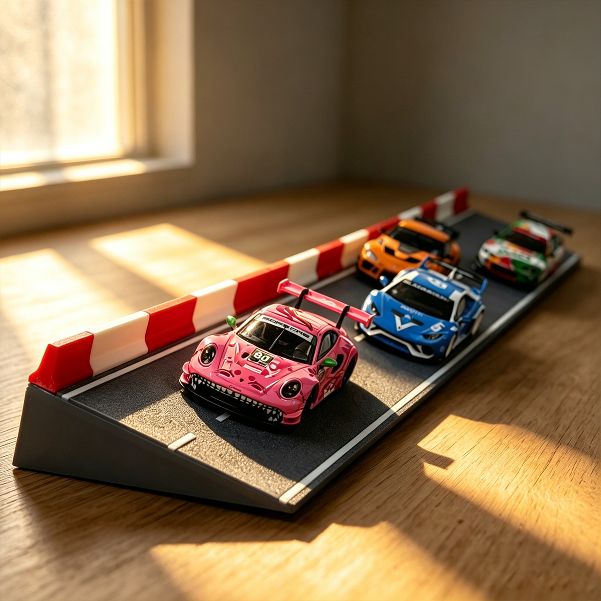 Racing Arcade Cabinet - Mała scena z modelem samochodu, skala