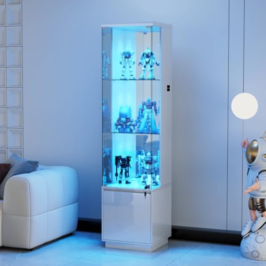 Glass Cabinet Display - Narożna szafka ekspozycyjna do salonu, wykonana