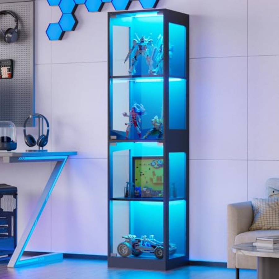 Glass Cabinet Display - Szklana witryna z oświetleniem LED RGB