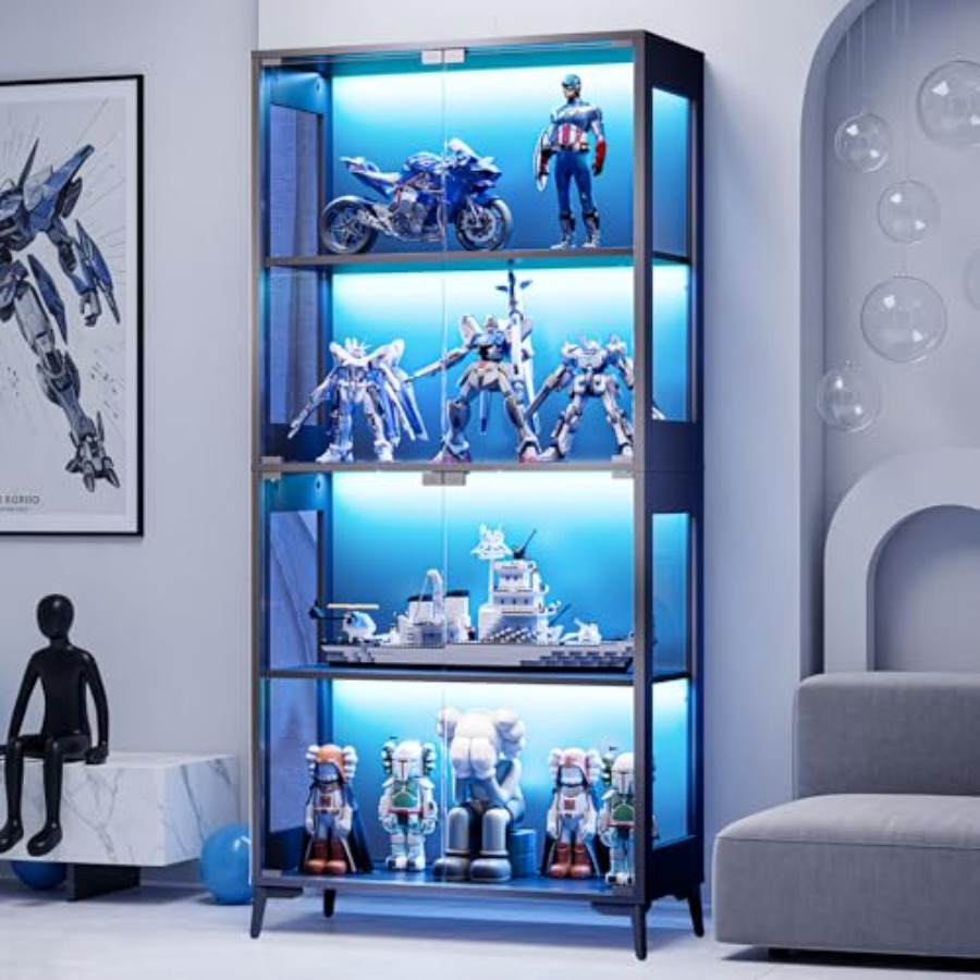 Glass Cabinet Display - Szklana witryna z drzwiczkami na kolekcje
