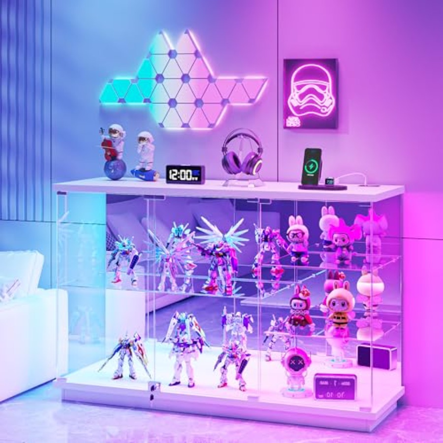 Glass Cabinet Display - Szklana witryna RGB z zamkiem na