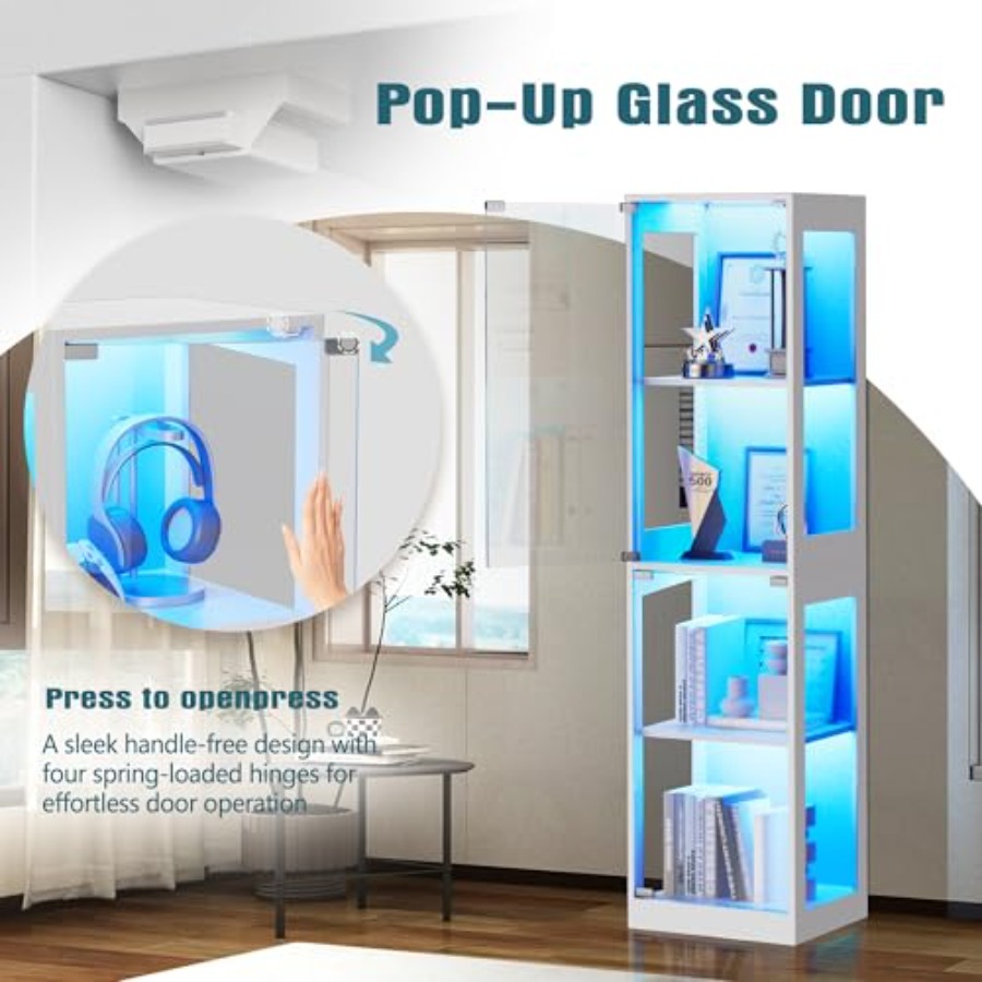 Szklana witryna z oświetleniem – Glass Cabinet Display recenzja i cena