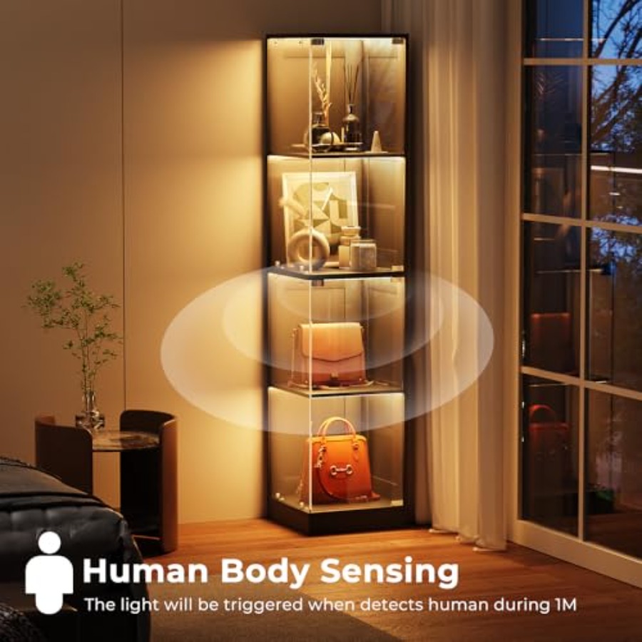 Narożna witryna z szklanymi dr – Glass Cabinet Display recenzja i cena