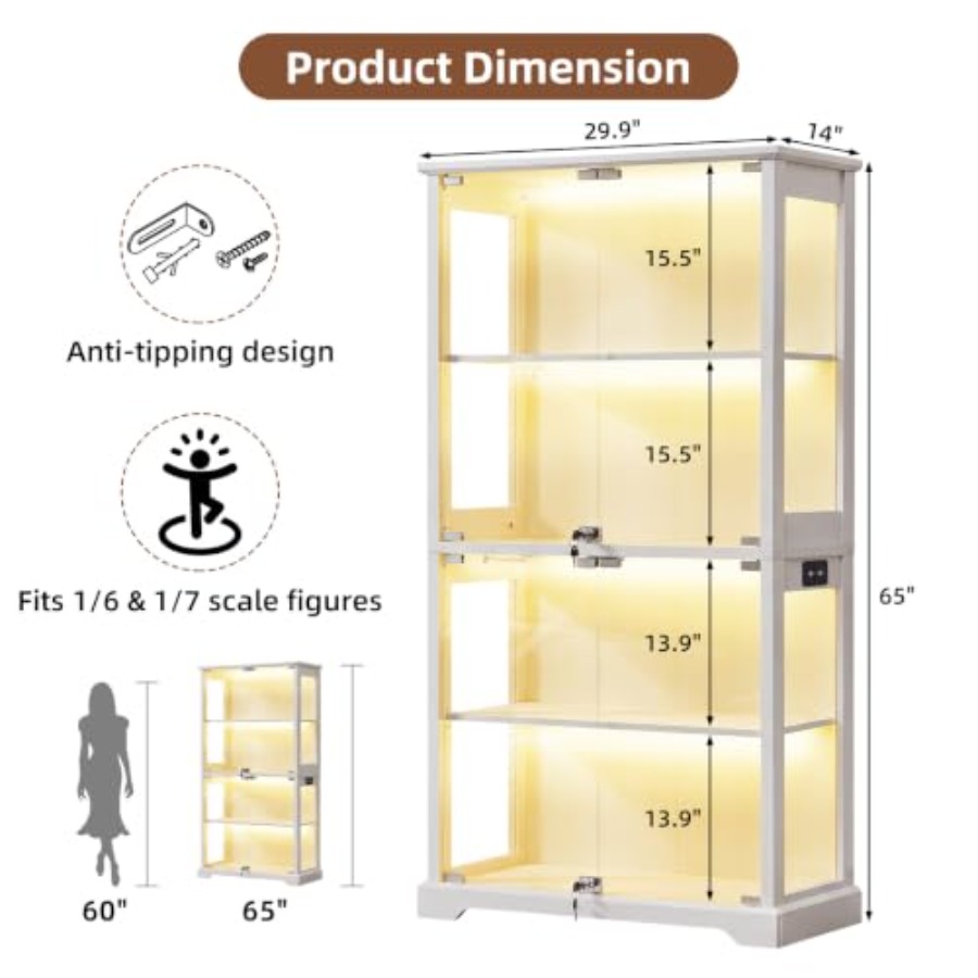 Szklana witryna w stylu rustyk – Glass Cabinet Display recenzja i cena