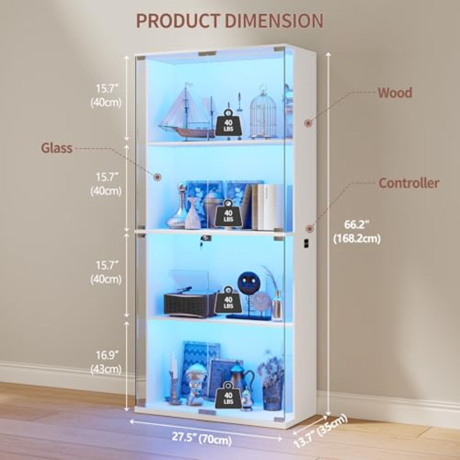 66-calowa szklana witryna na k – Glass Cabinet Display recenzja i cena