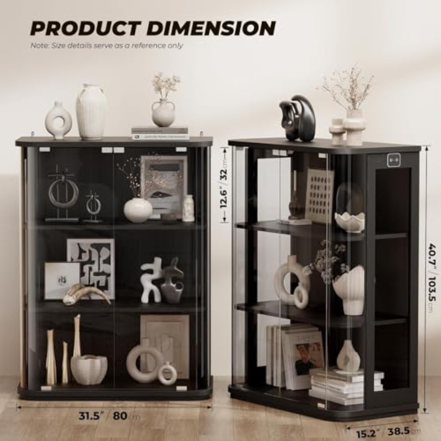3-poziomowa zaokrąglona szafka – Glass Cabinet Display recenzja i cena