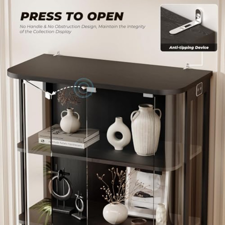3-poziomowa zaokrąglona szafka – Glass Cabinet Display recenzja i cena