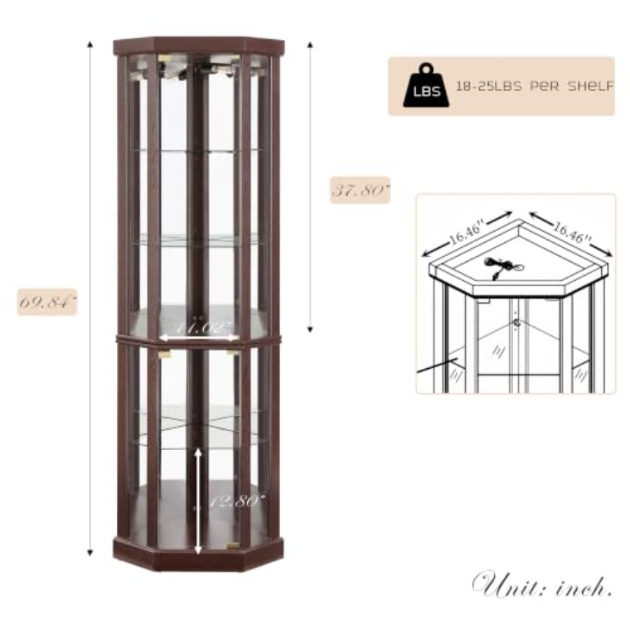 Narożna witryna do salonu: drz – Glass Cabinet Display recenzja i cena