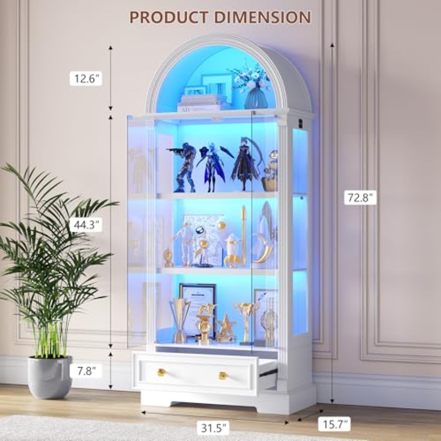 Łukowata witryna do salonu, dr – Glass Cabinet Display recenzja i cena