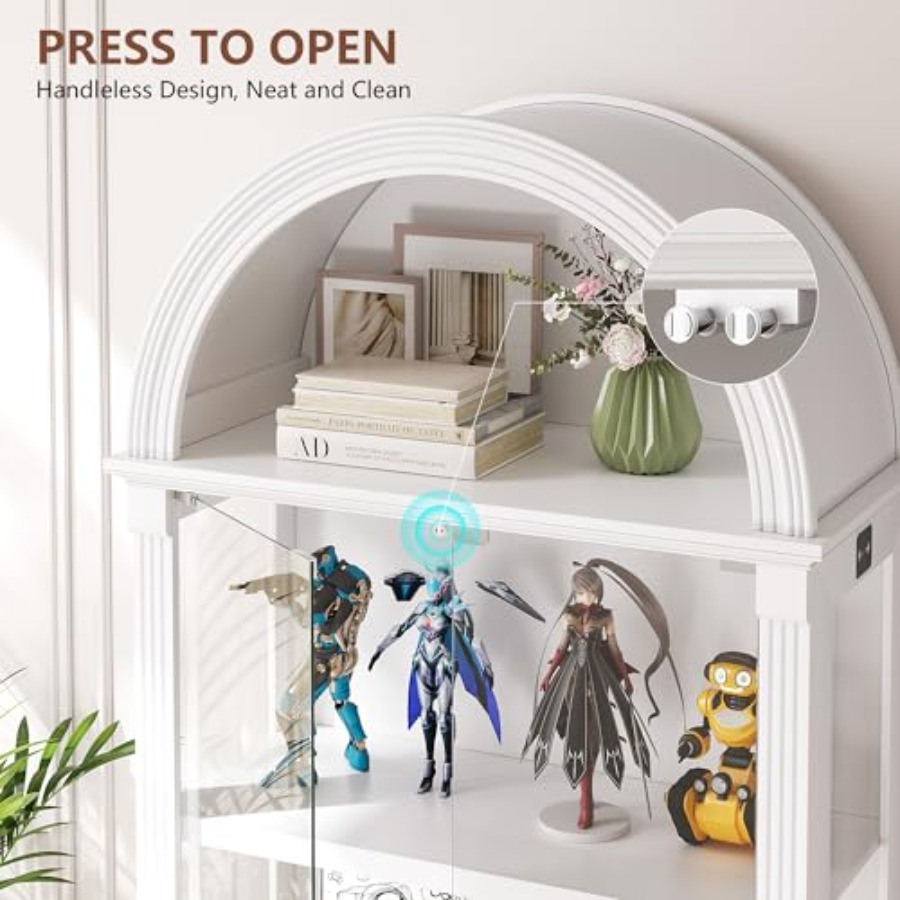 Łukowata witryna do salonu, dr – Glass Cabinet Display recenzja i cena