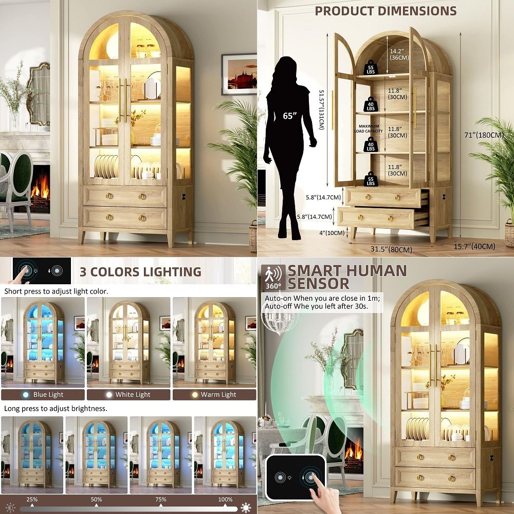 Szafka ekspozycyjna łukowa z s – Glass Cabinet Display recenzja i cena