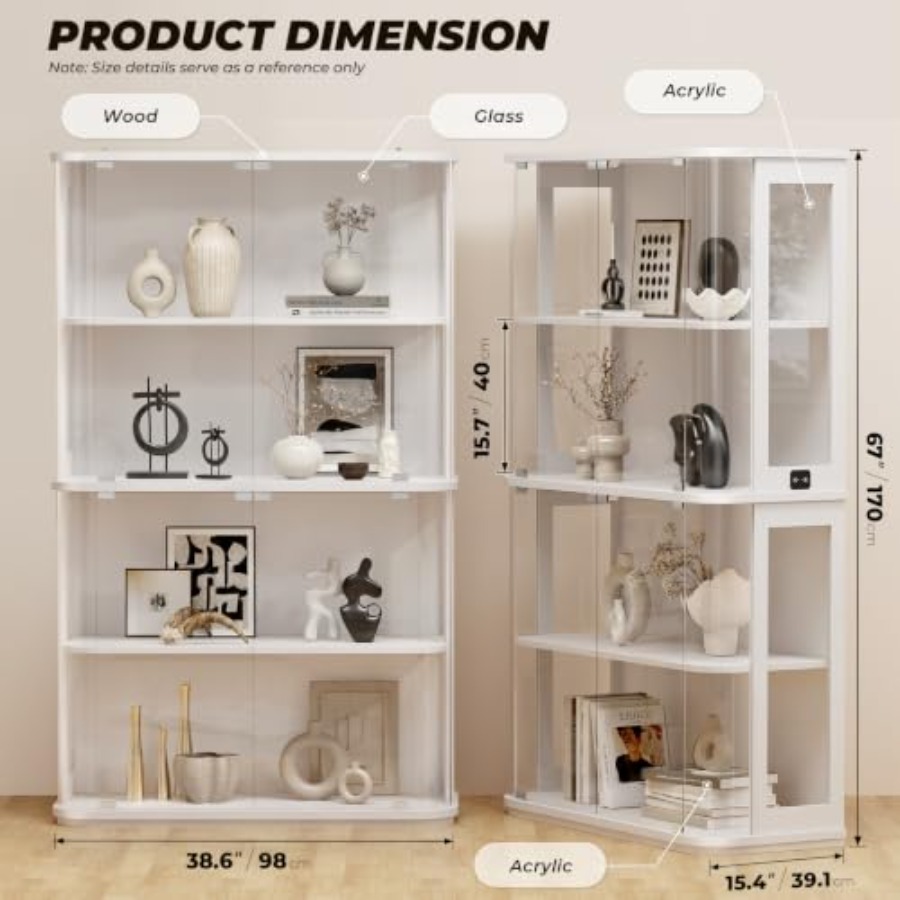 Zaokrąglona witryna ekspozycyj – Glass Cabinet Display recenzja i cena