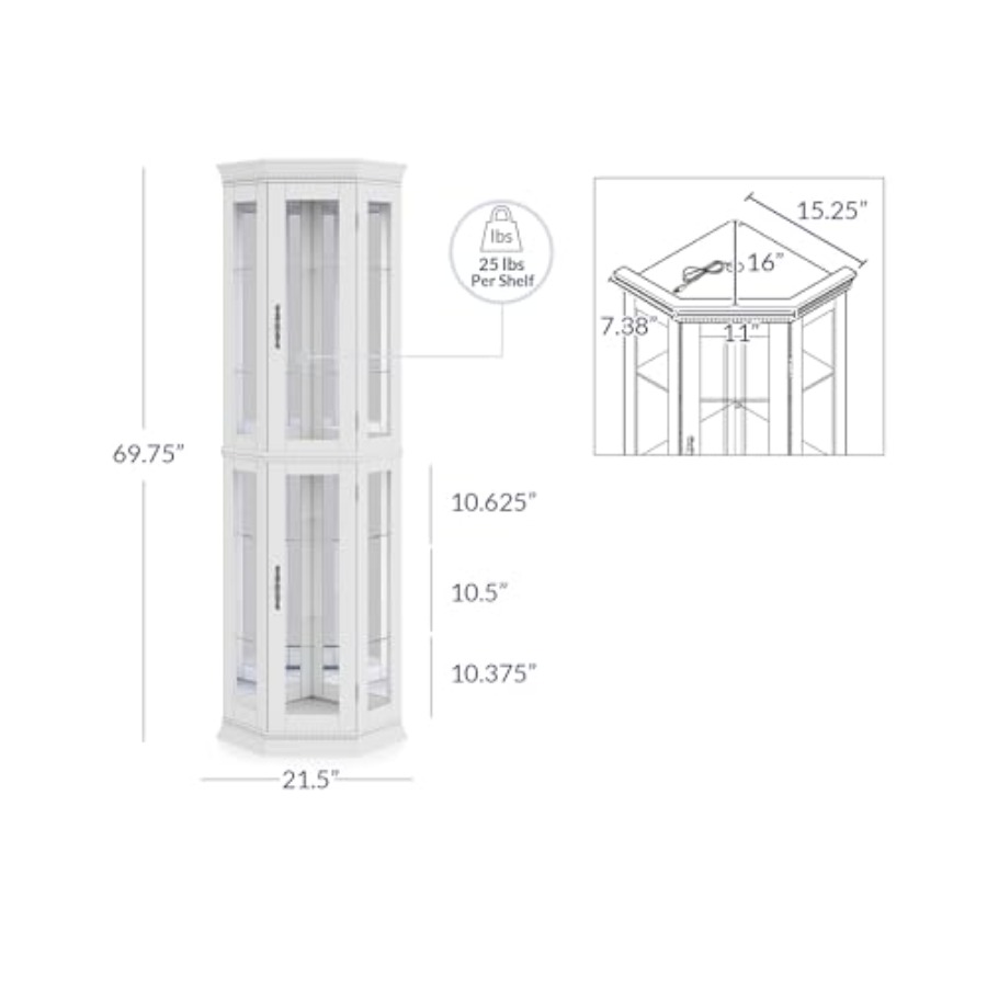 Oświetlona 3-stronna szklana w – Glass Cabinet Display recenzja i cena