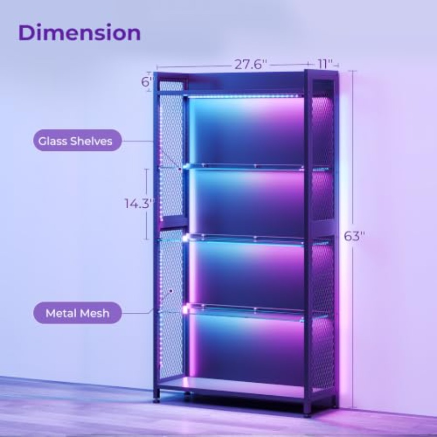Witryna z szklanymi półkami, 4 – Glass Cabinet Display recenzja i cena
