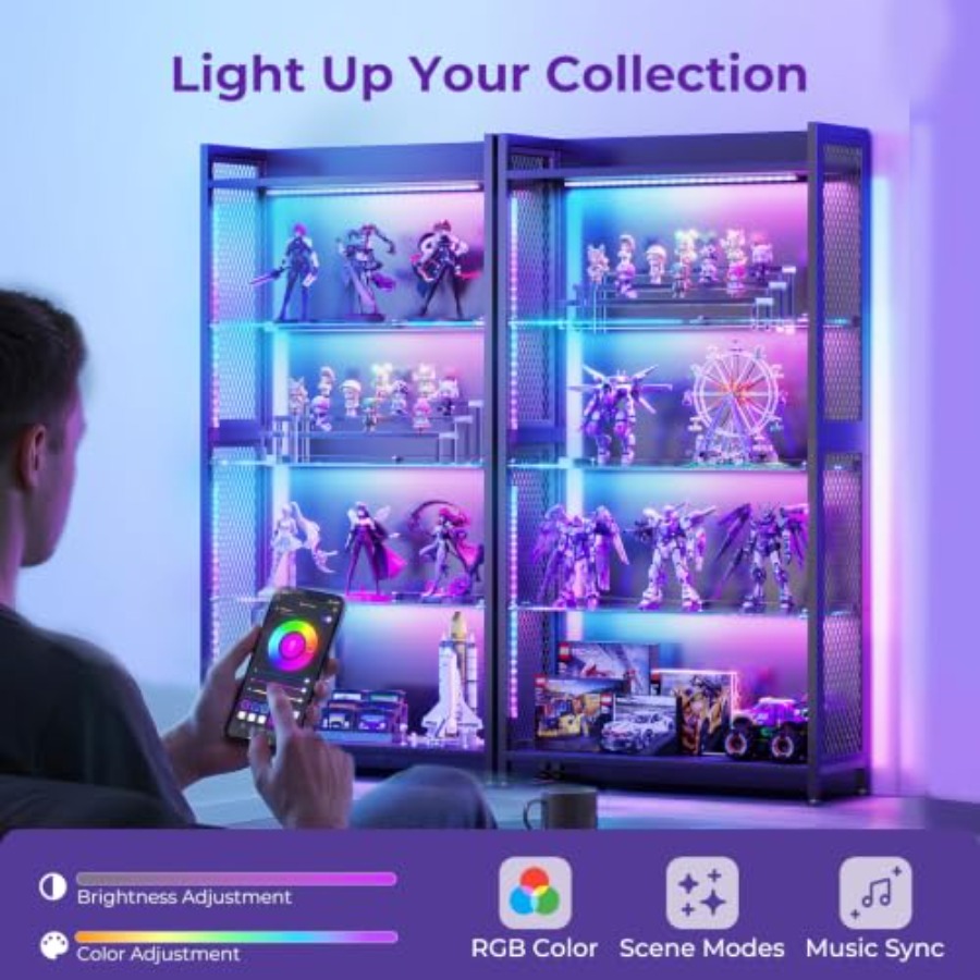 Witryna z szklanymi półkami, 4 – Glass Cabinet Display recenzja i cena