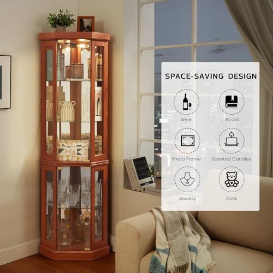 Narożna witryna do przechowywa – Glass Cabinet Display recenzja i cena