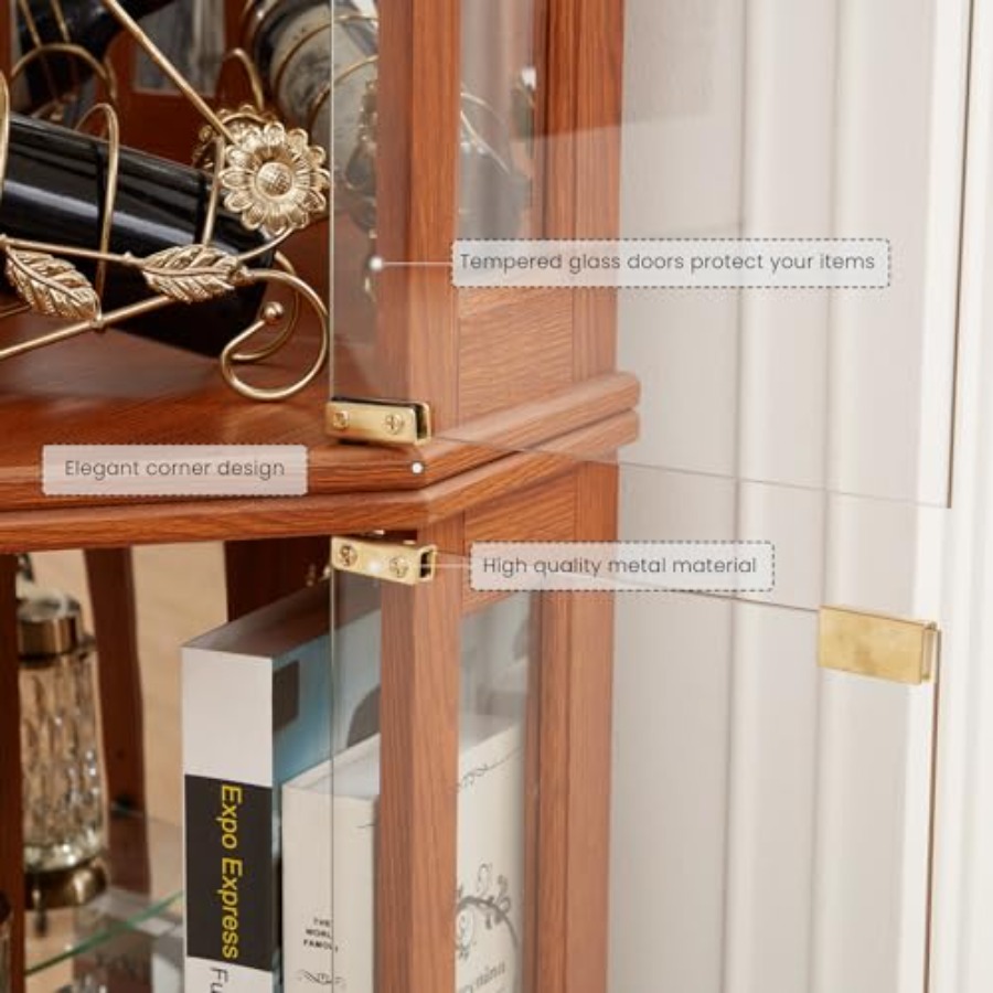 Narożna witryna do przechowywa – Glass Cabinet Display recenzja i cena