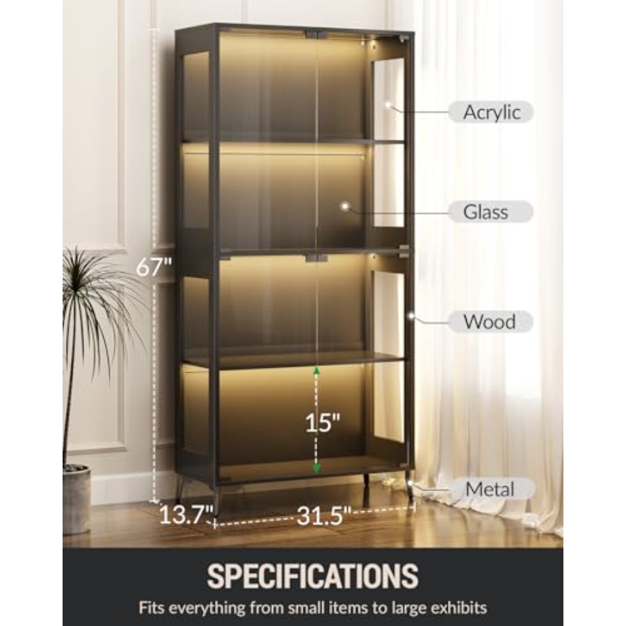 Szklana witryna z drzwiczkami  – Glass Cabinet Display recenzja i cena