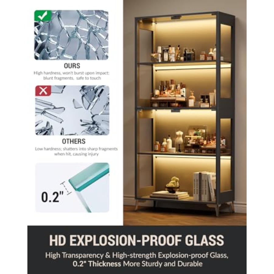 Szklana witryna z drzwiczkami  – Glass Cabinet Display recenzja i cena