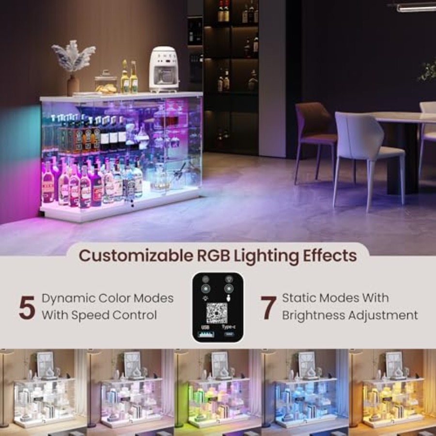 Szklana witryna RGB z zamkiem  – Glass Cabinet Display recenzja i cena